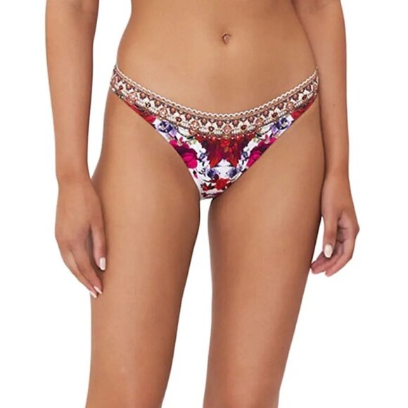 Camilla "Reign Of Roses" High-Leg Bikini Swimsuit Bottom, Multicolor - Picture 2 of 3